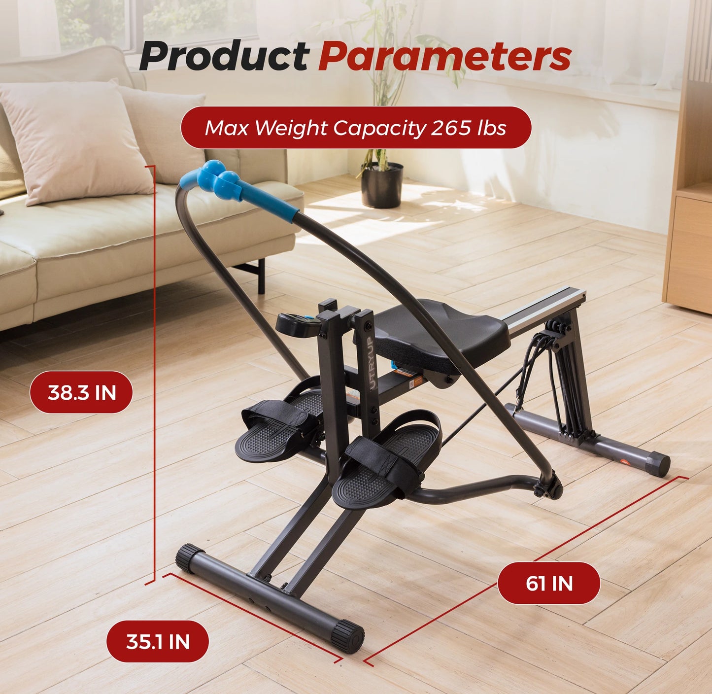 Rowing Machine Smooth Rowing Experience Space-Saving