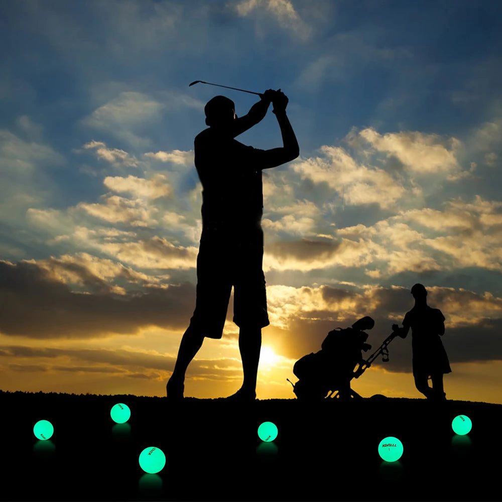 1 Set Fluorescent Luminous Night Light LED Golf Balls Glow In The Dark