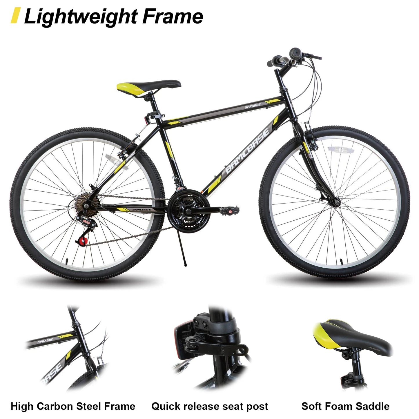 24 26 inch Mountain Bike with 21 Speeds for Adults