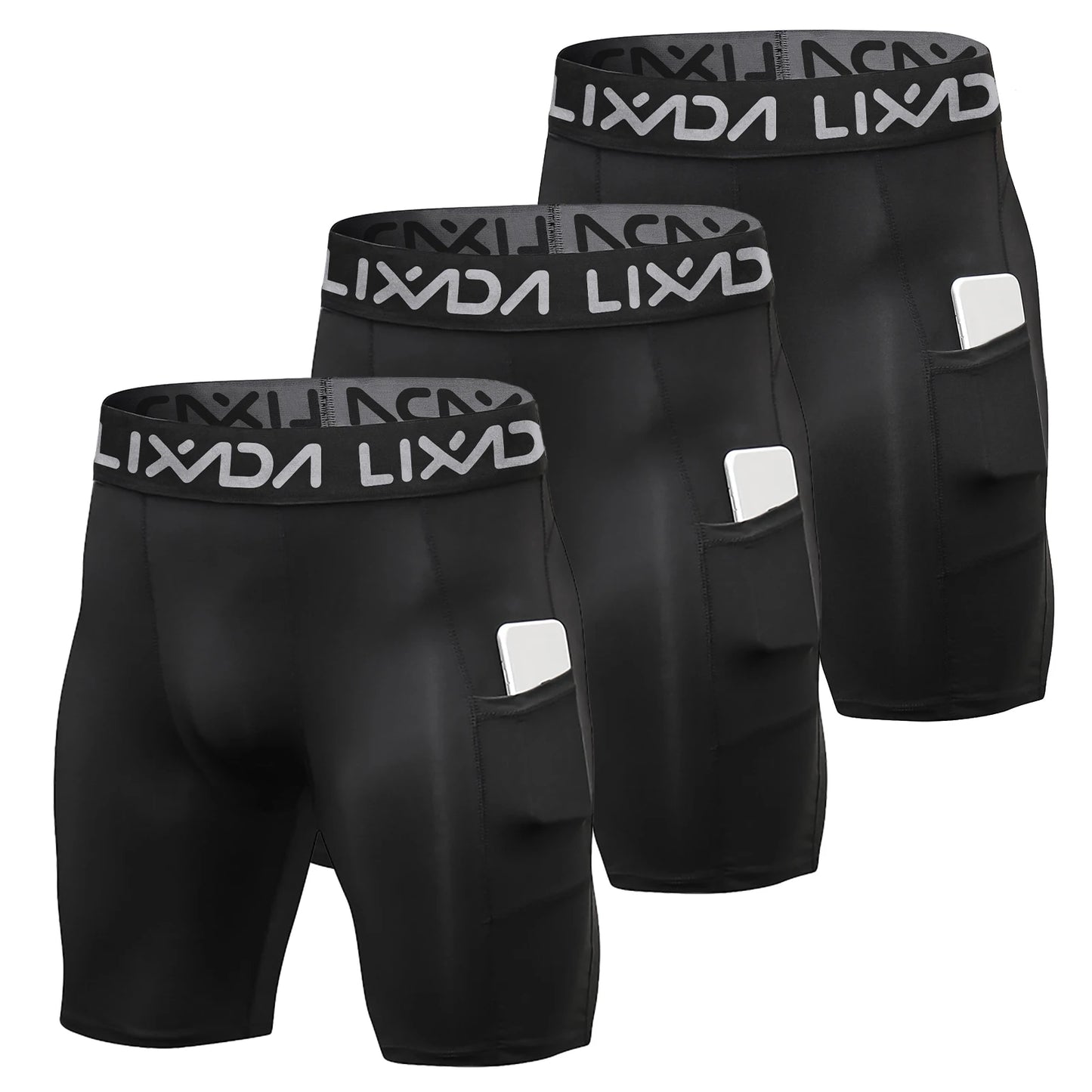 3 Pack Men Sports Shorts Active Workout Underwear with Pocket