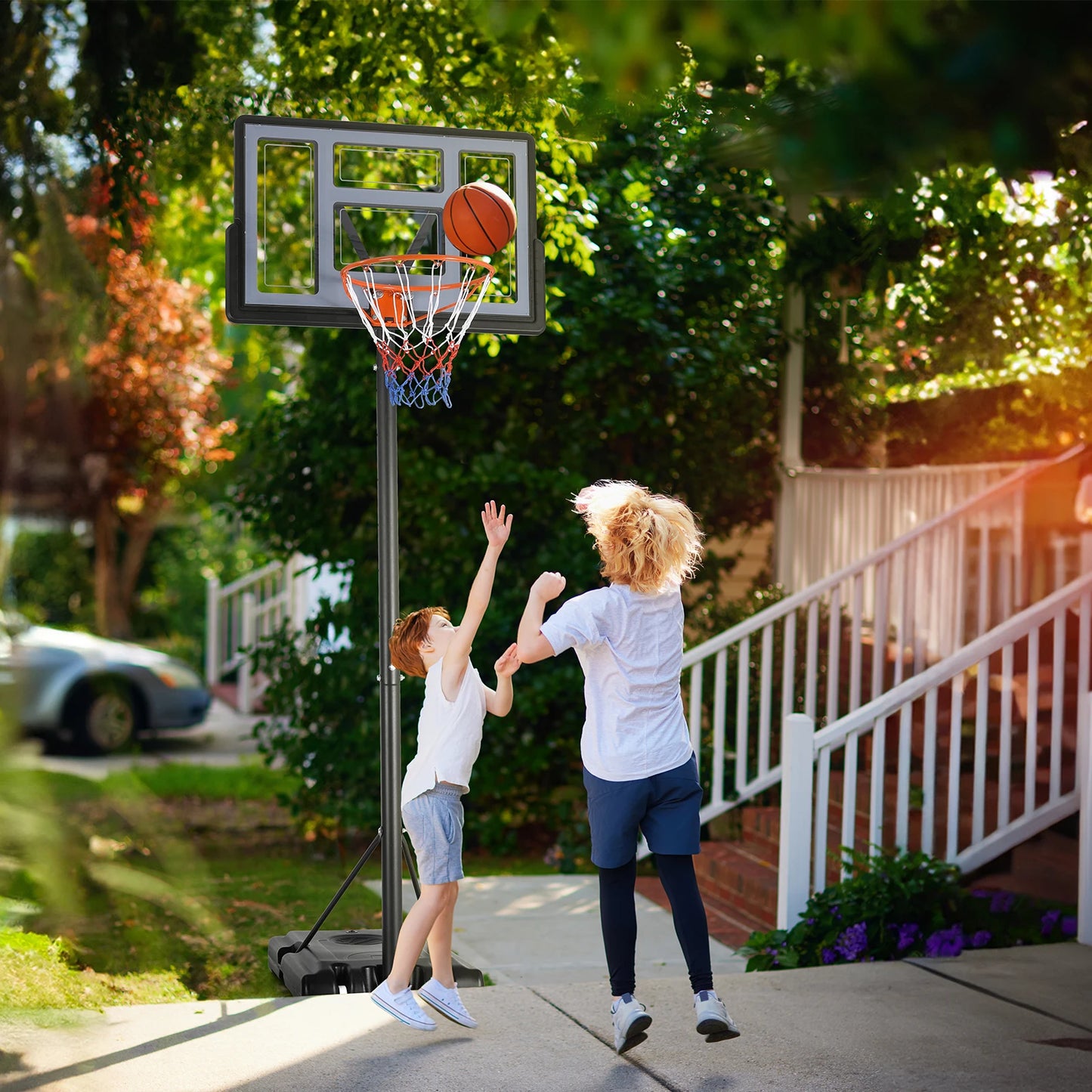 Basketball Hoop Outdoor, 4.4-10ft Adjustable Height