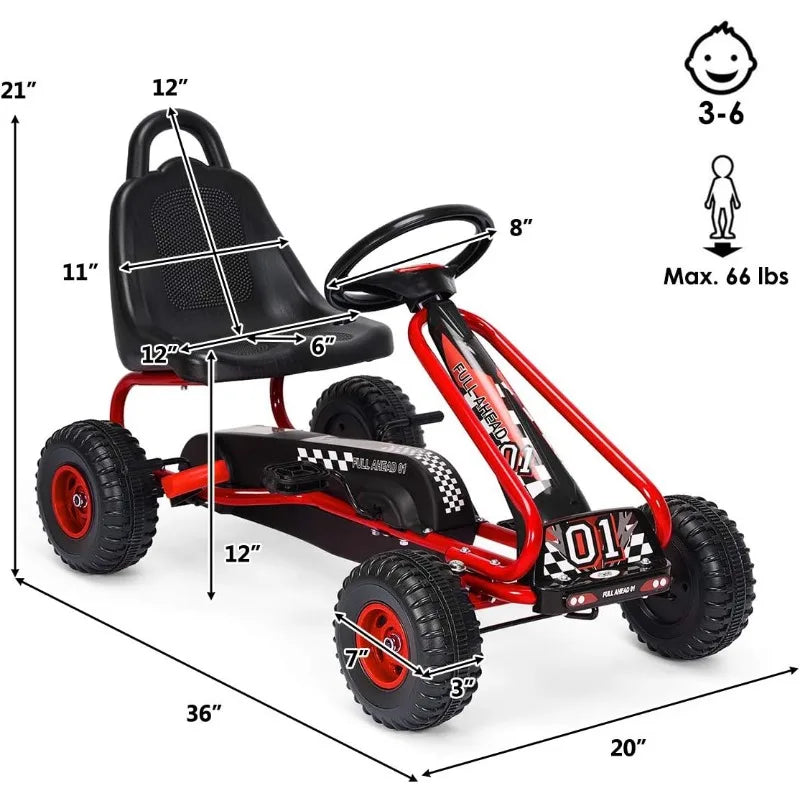 Costzon Go Kart for Kids, & Non-Slip Wheels