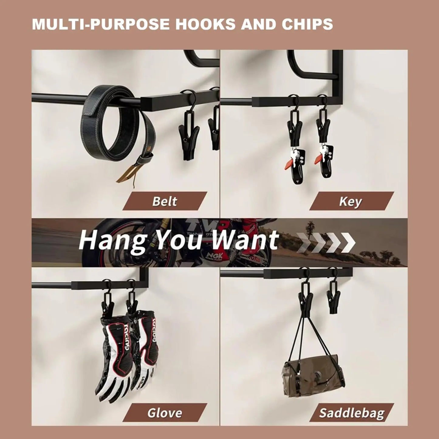 Motorcycle Helmet Holder Wall Mounted Stand