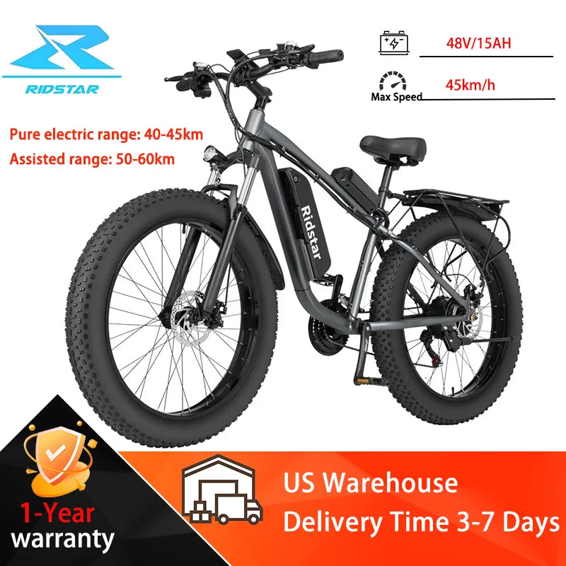Adult Off-Road E Bike 26inch*4.0 Fat tire Bike
