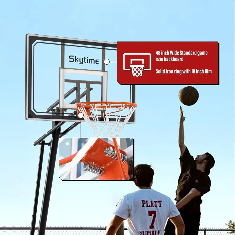 Portable Basketball Hoop Outdoor,5.3-10ft,Crank Adjust