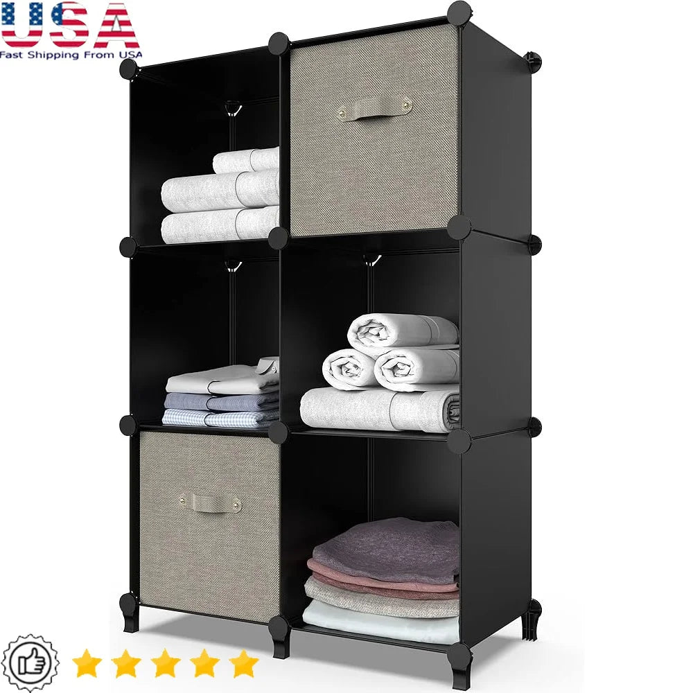 6 Cube Storage Organizer Closet Cabinet Shelf