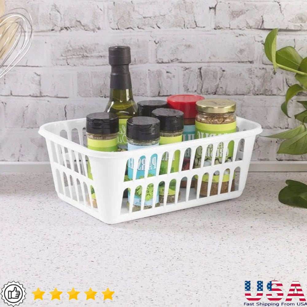 6 Pack Versatile Storage Baskets Ventilated Design Ideal Closet Kitchen