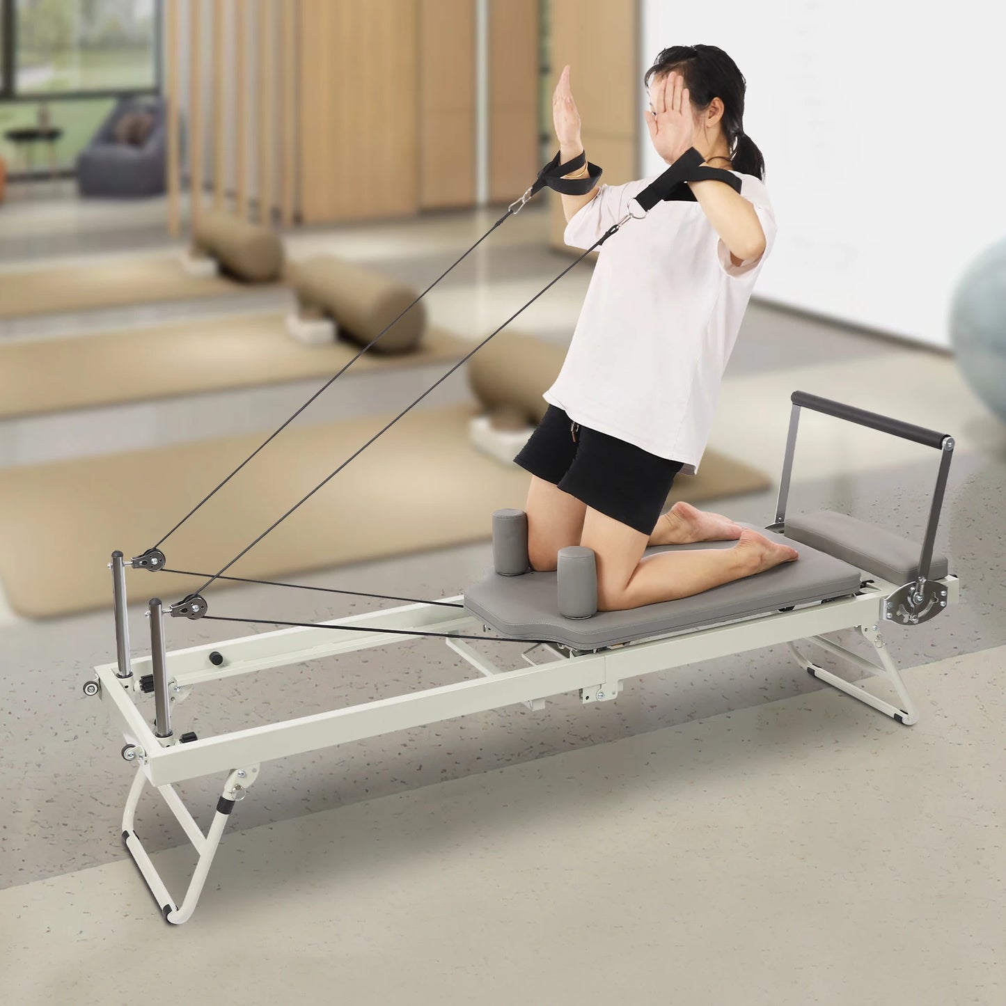 Foldable Pilates Reformer Machine, Multifunctional