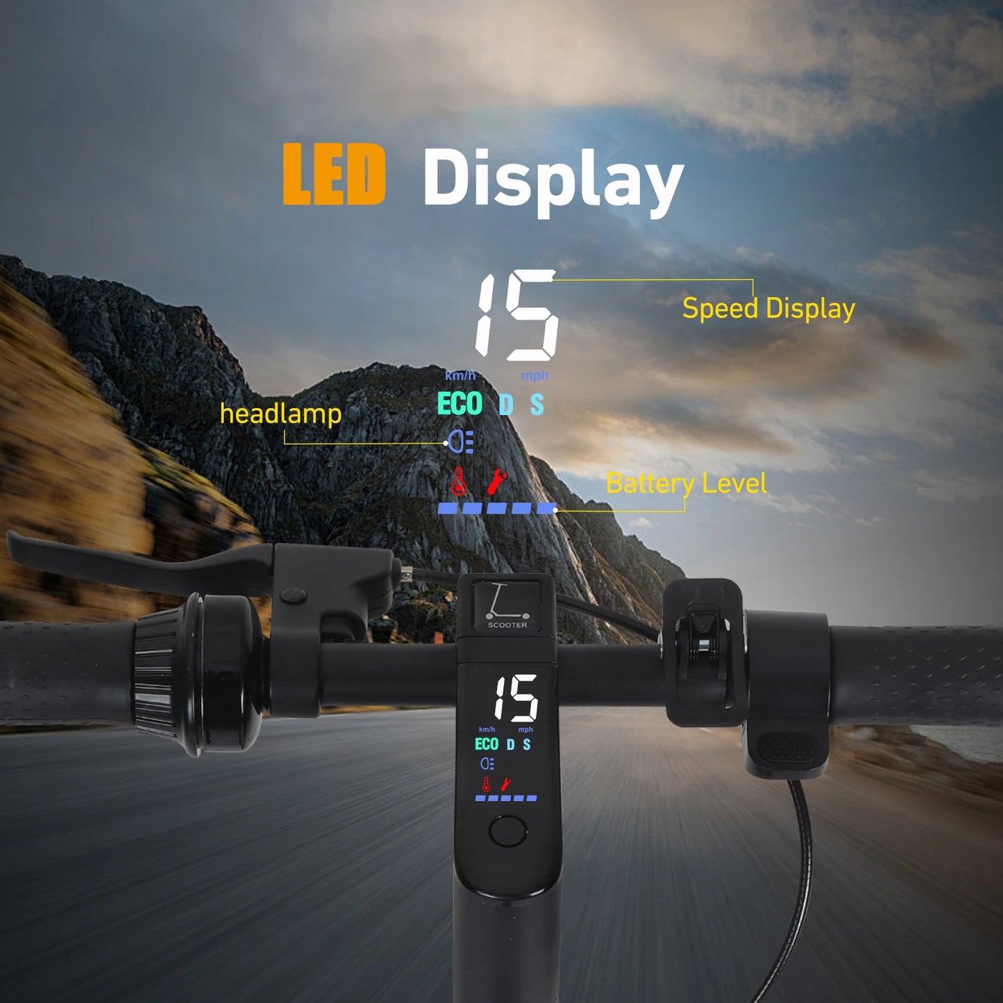 500W Foldable Electric Scooter 10'' Inflatable Tires