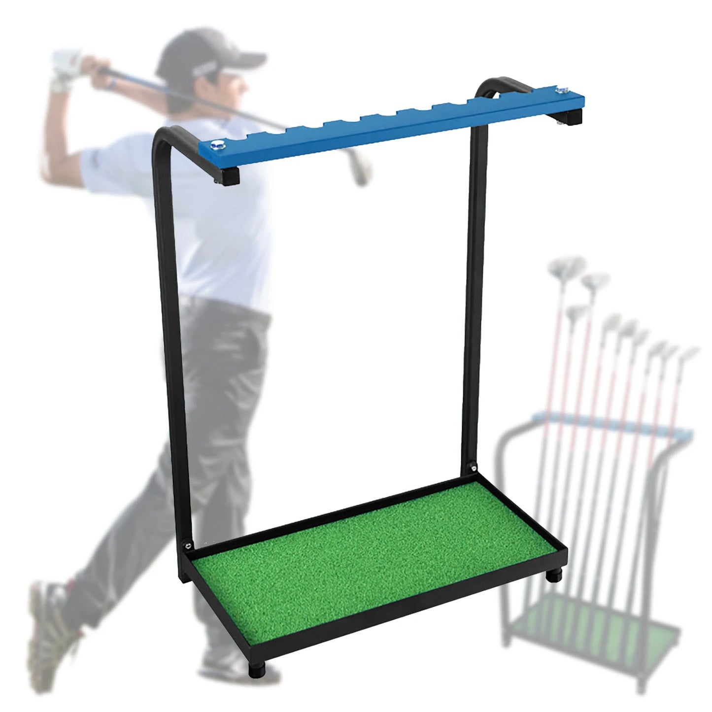Golf Bag Storage Stand and Other Golfing Equipment Rack