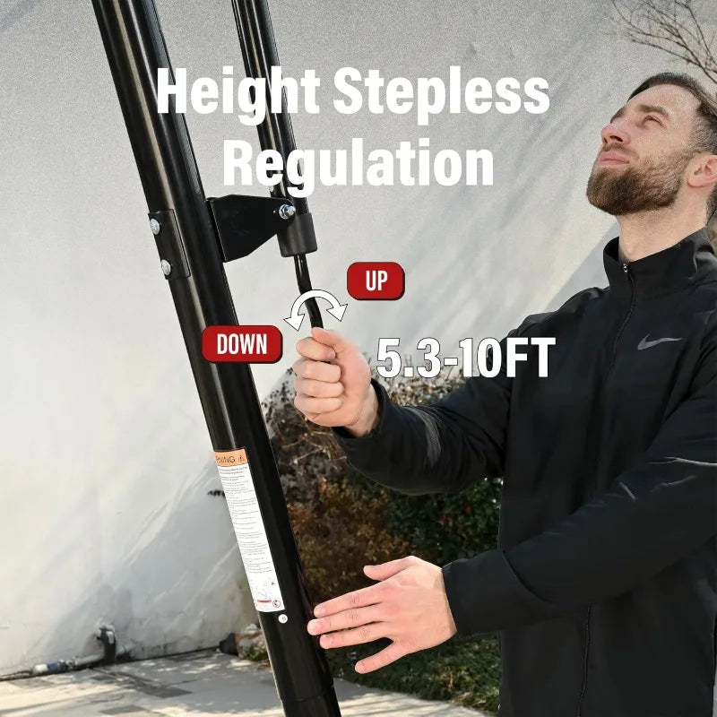 Portable Basketball Hoop Outdoor,5.3-10ft,Crank Adjust