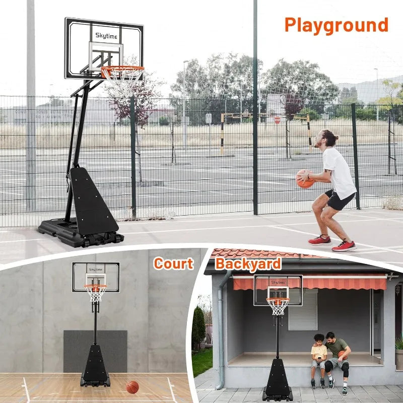Portable Basketball Hoop Outdoor,5.3-10ft,Crank Adjust