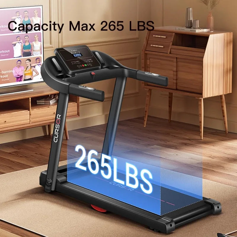 265 LBS Capacity folding treadmill with pulse sensor