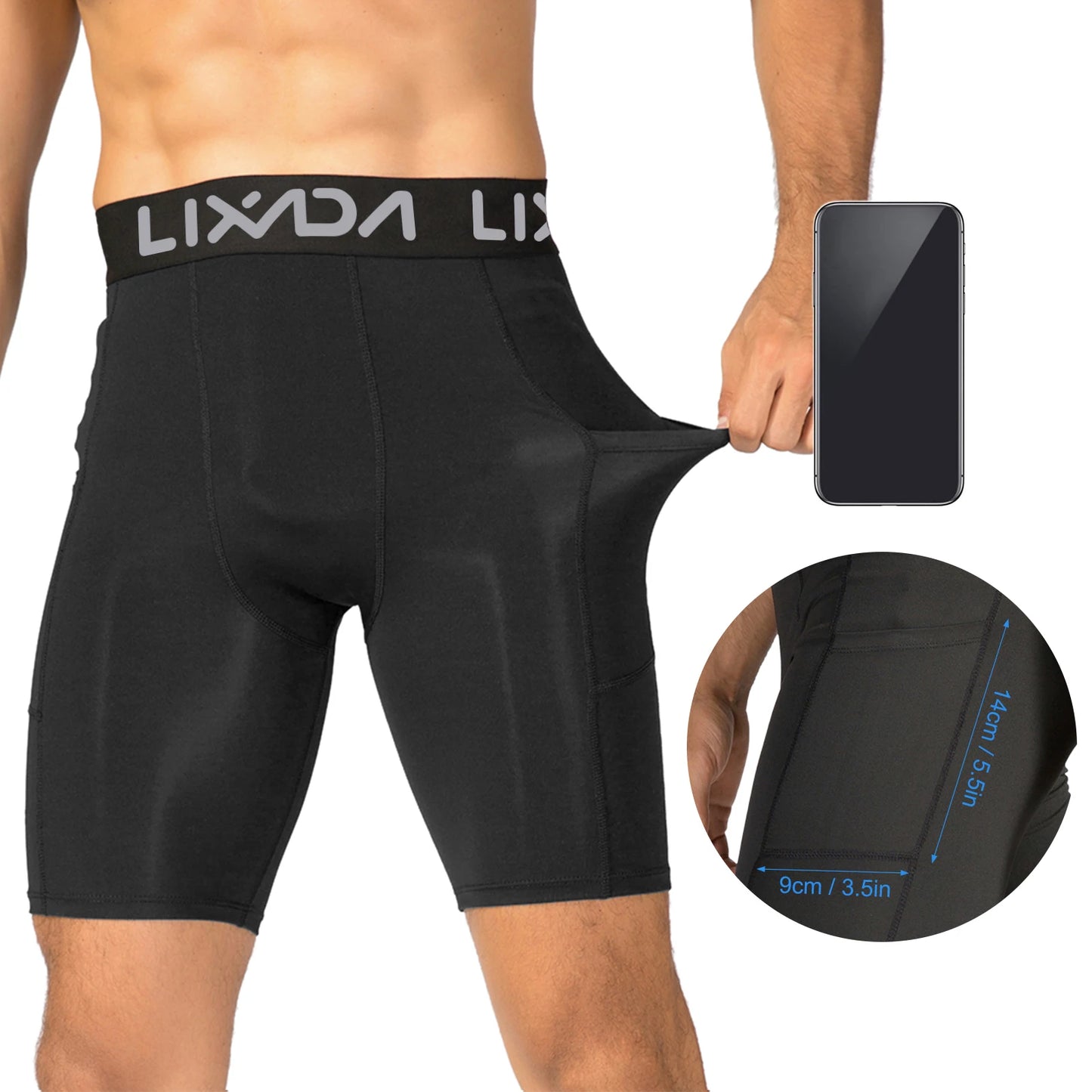 3 Pack Men Sports Shorts Active Workout Underwear with Pocket