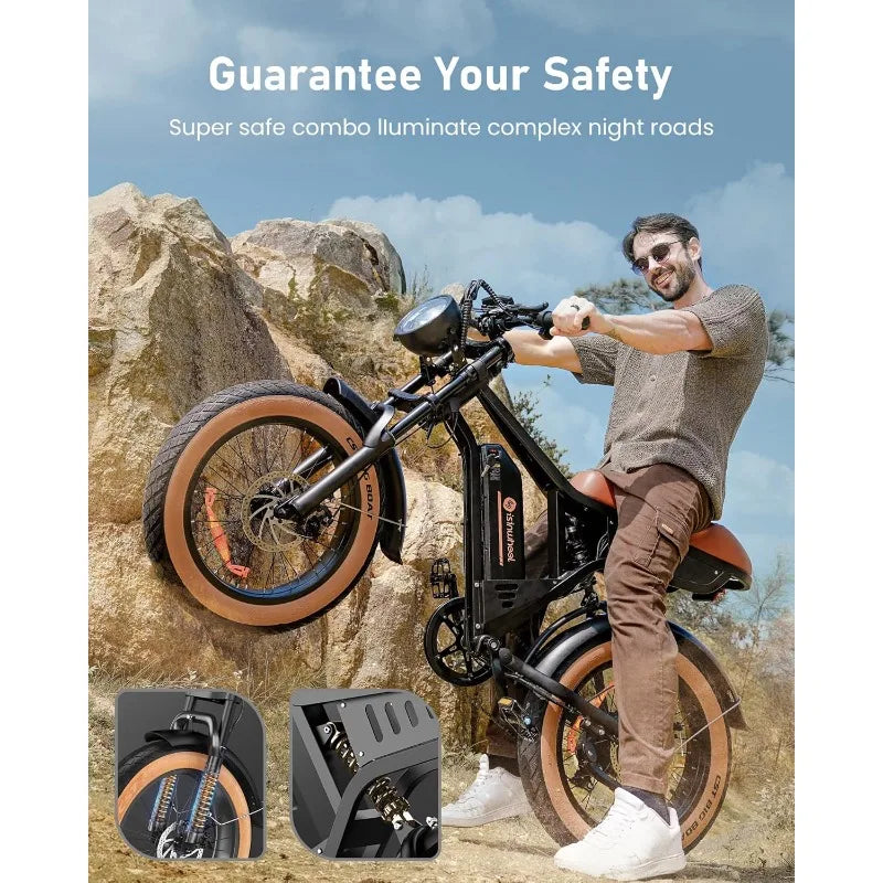 Bike Adults 750/1500W Ebike 20/28MPH, 55-75 Miles