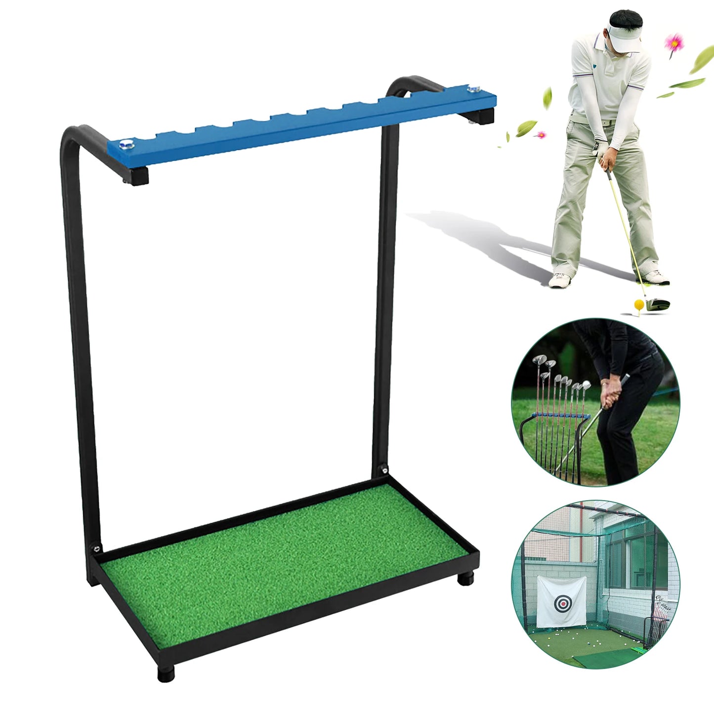 Golf Bag Storage Stand and Other Golfing Equipment Rack