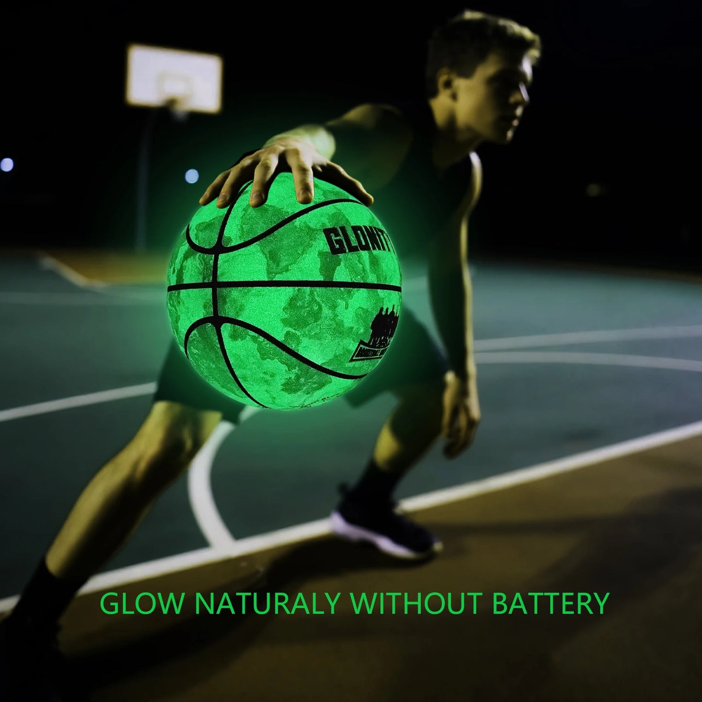 Glowing Green BasketBall ,Official Size 5/6/7 Soft Composite Leather
