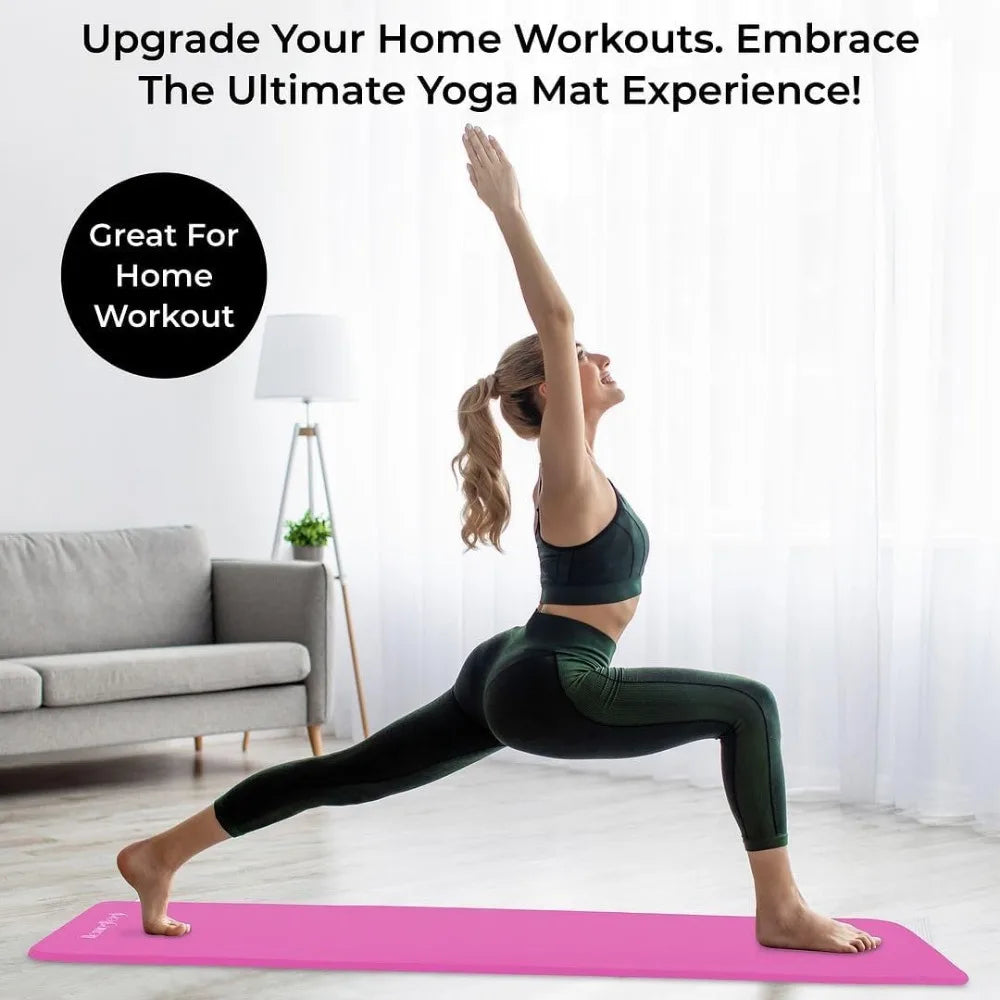 1/2 Inch Thick Non Slip Mat with Yoga Foam Blocks