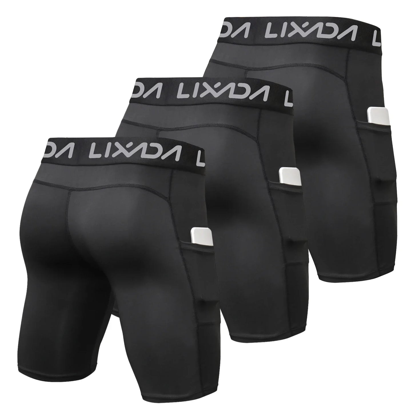 3 Pack Men Sports Shorts Active Workout Underwear with Pocket