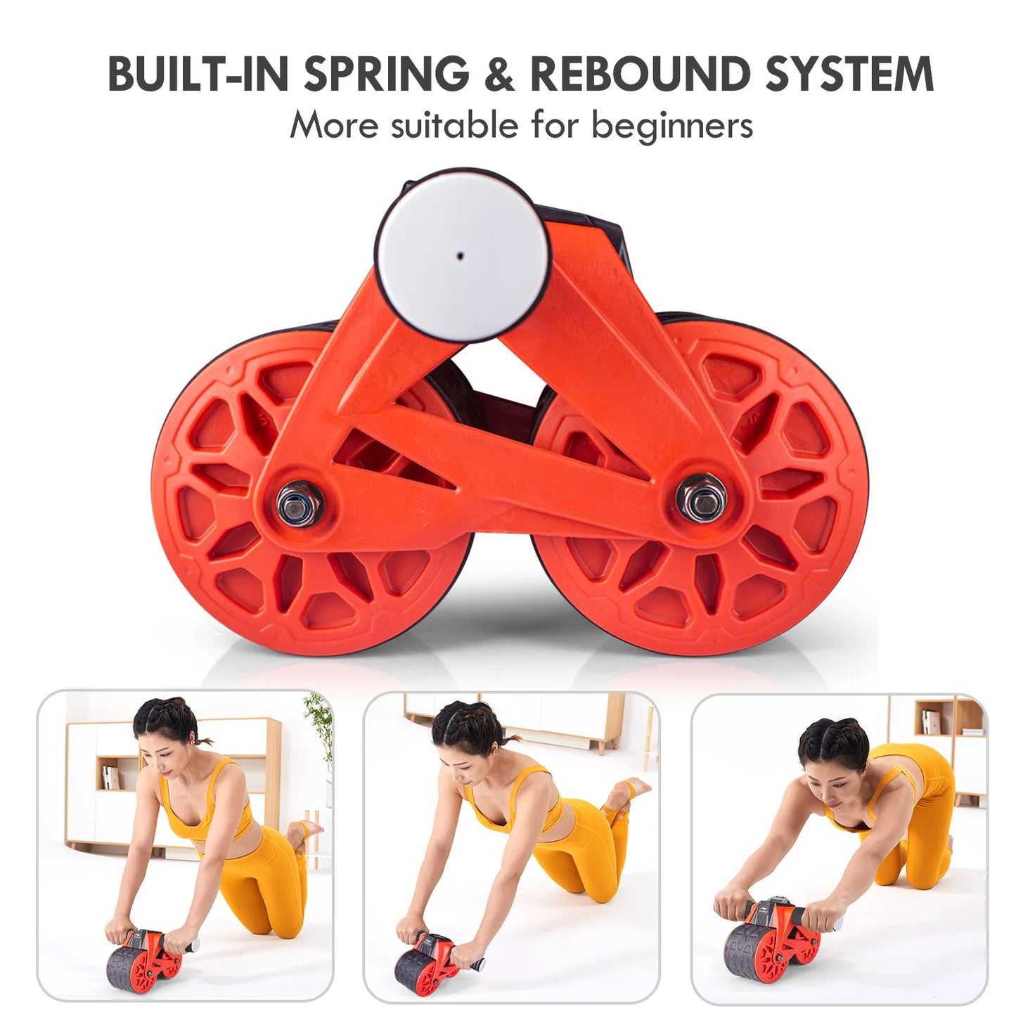 Ab Wheel Roller Automatic Rebound with Knee Pad