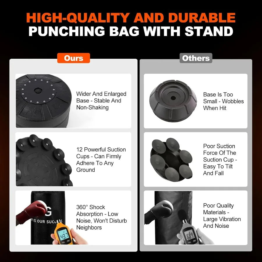 5 in 1 Adjustable Height Punching Bag with Stand