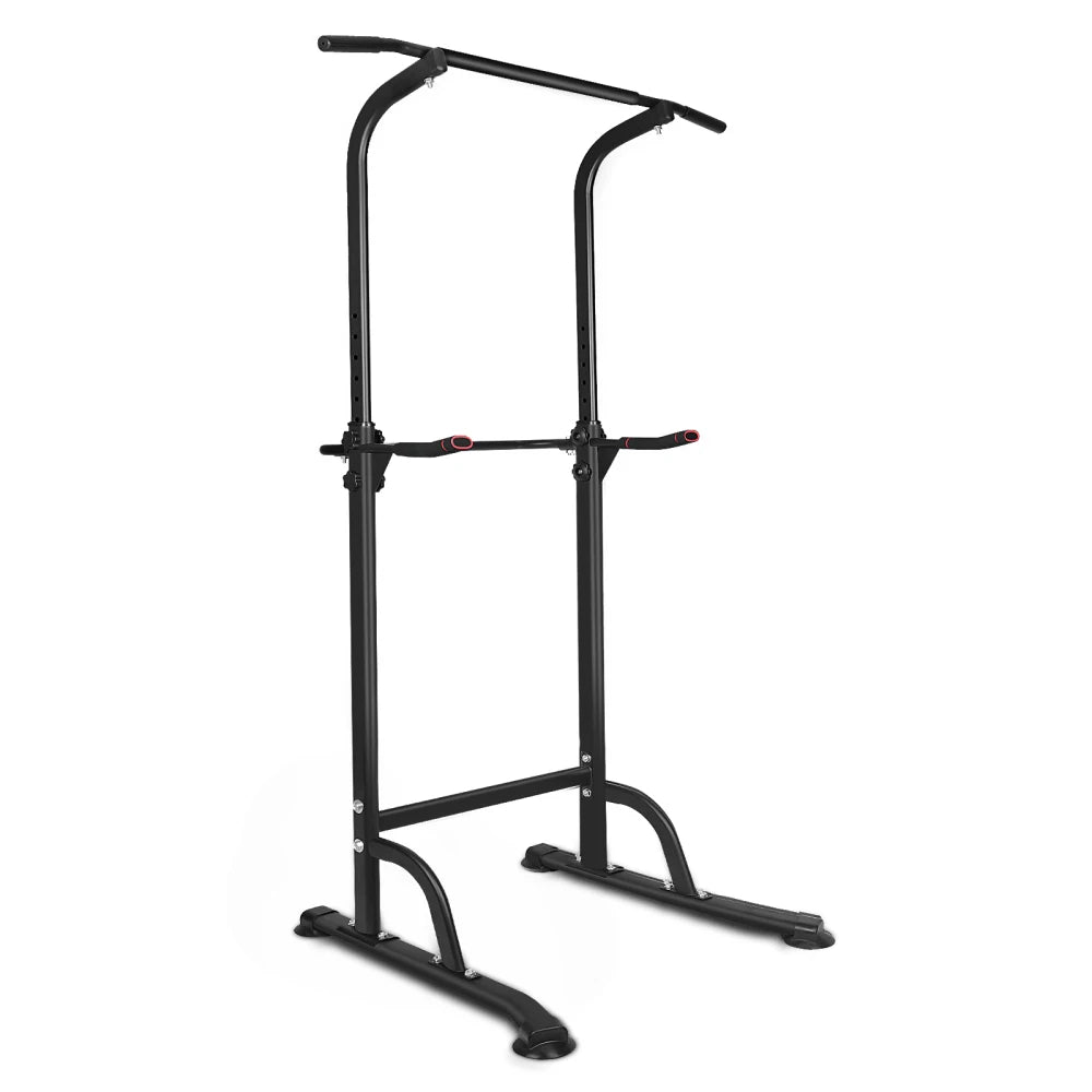 Dip Station with Bench Pull Up Bar Stand Adjustable Height
