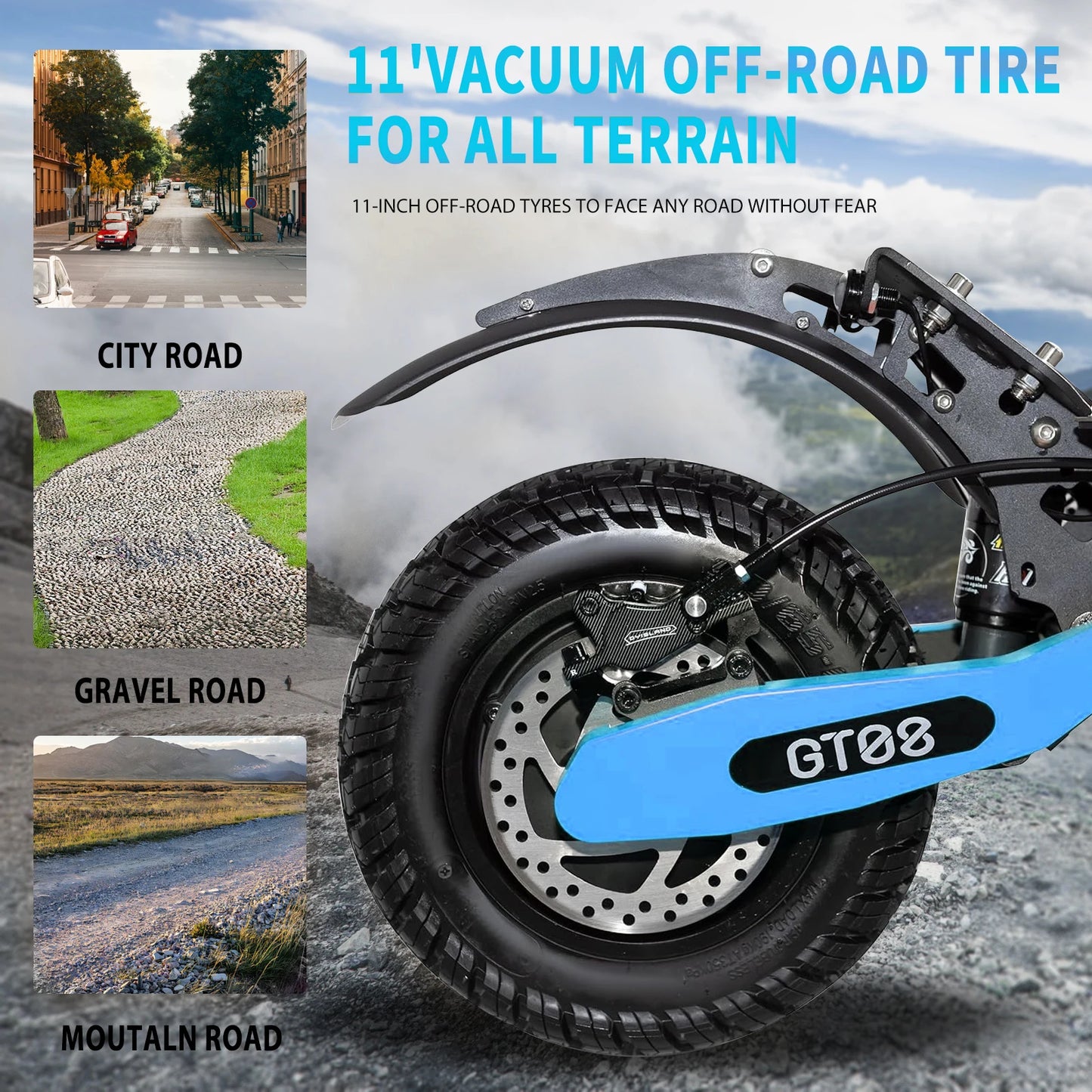 Electric Scooter 46MPH , Vacuum Tires 330LBS