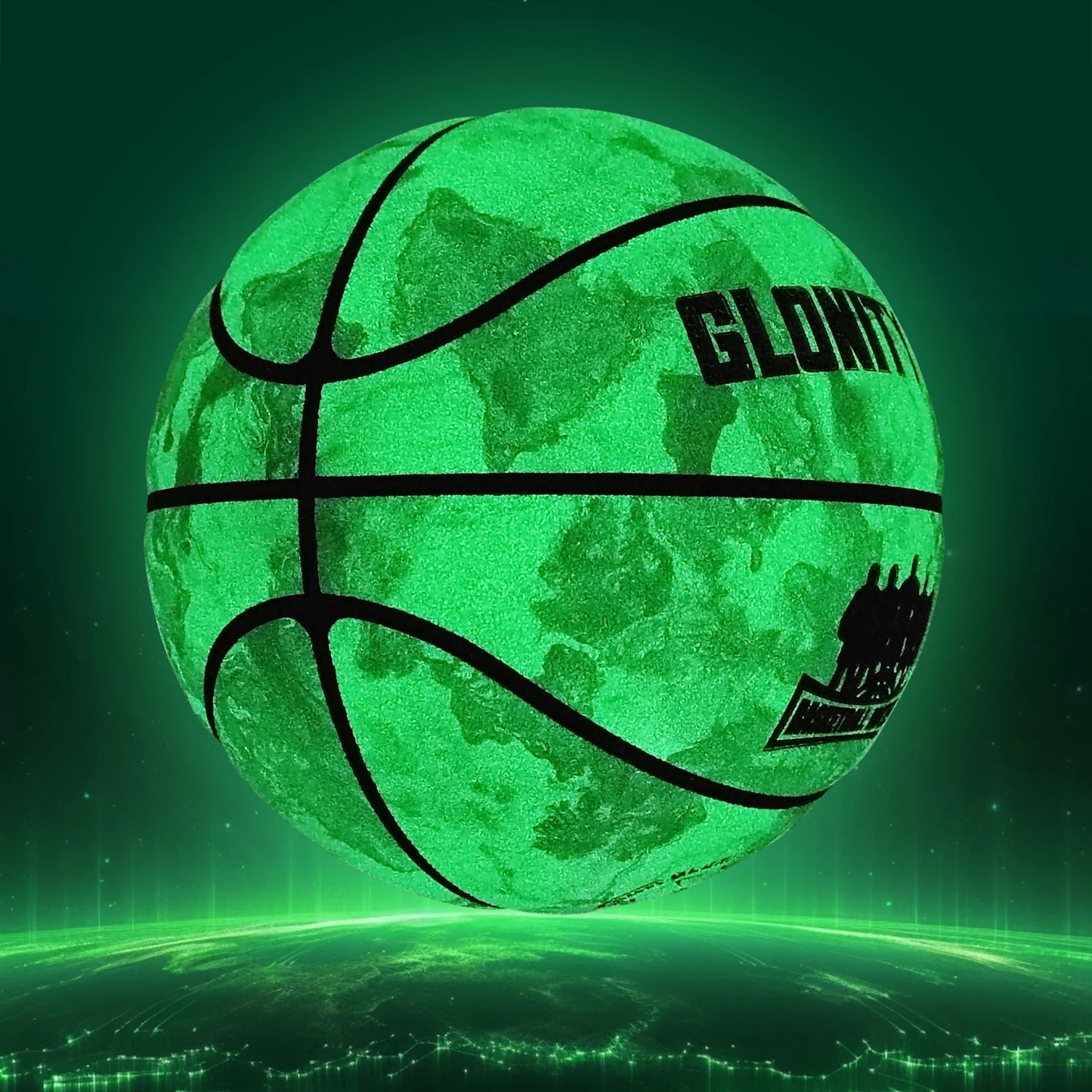 Glowing Green BasketBall ,Official Size 5/6/7 Soft Composite Leather