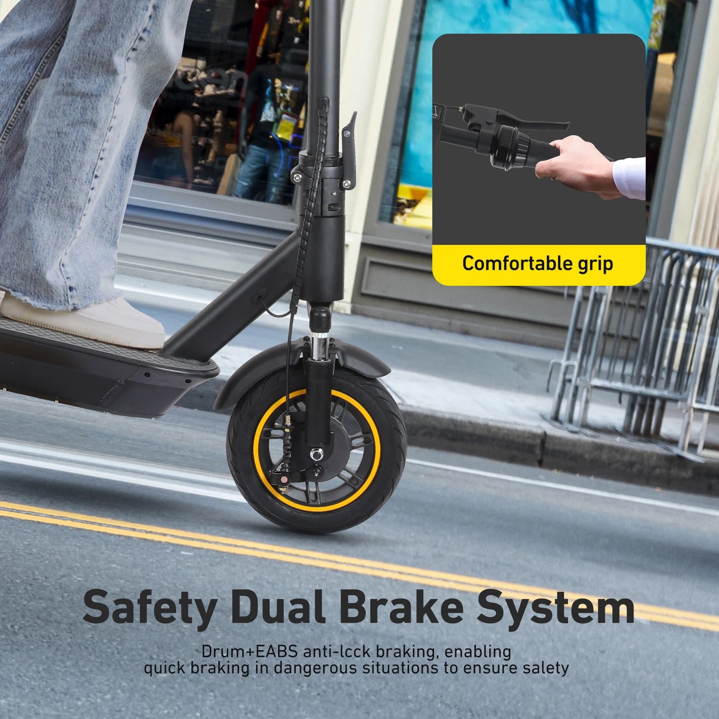 500W Foldable Electric Scooter 10'' Inflatable Tires