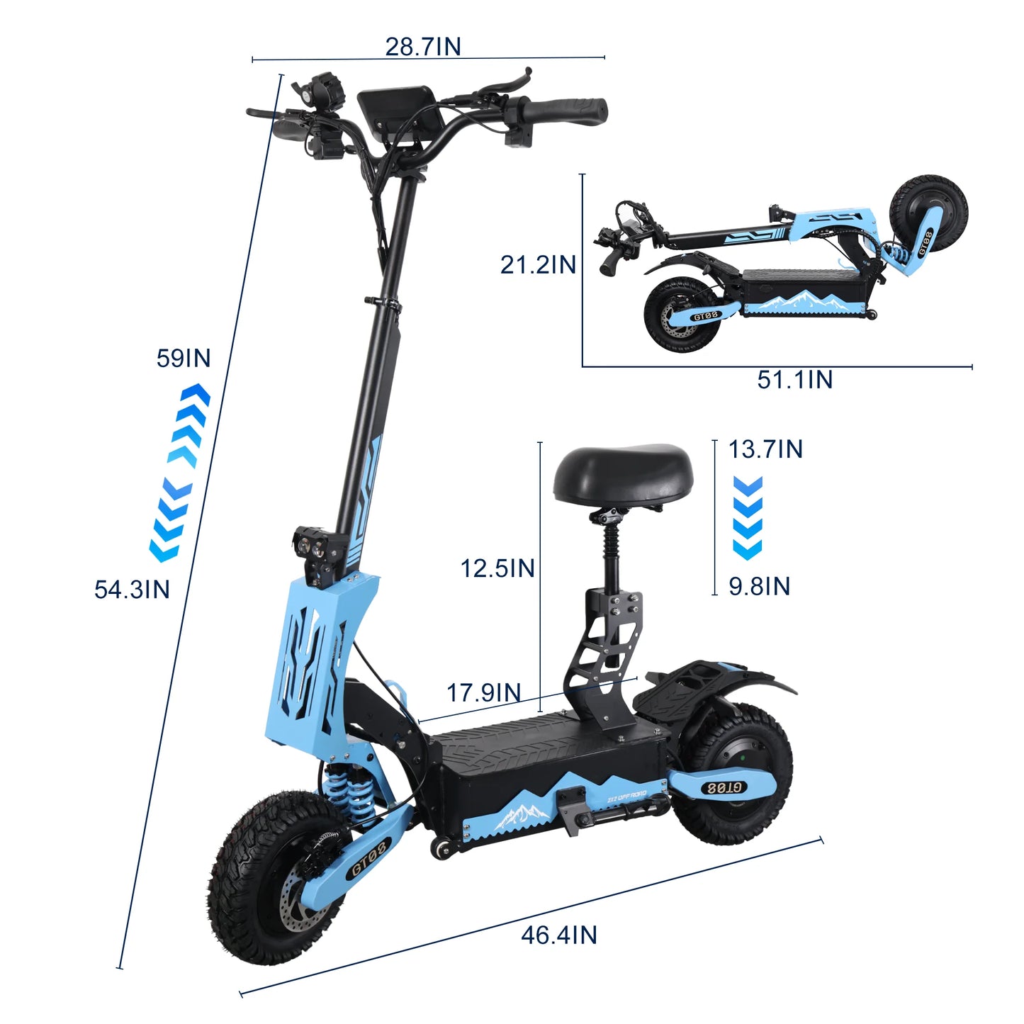 Electric Scooter 46MPH , Vacuum Tires 330LBS
