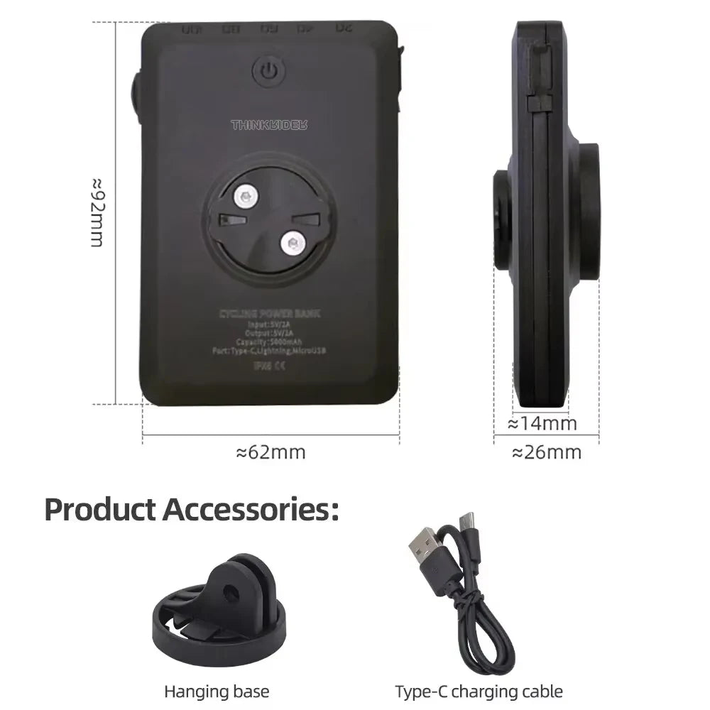 For Garmin Gopro Headlight Charging Bike Flashlight
