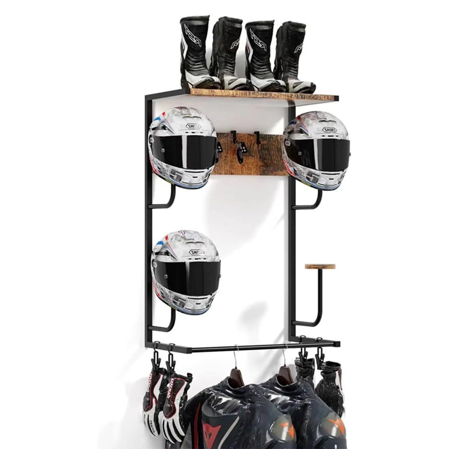 Motorcycle Helmet Holder Wall Mounted Stand