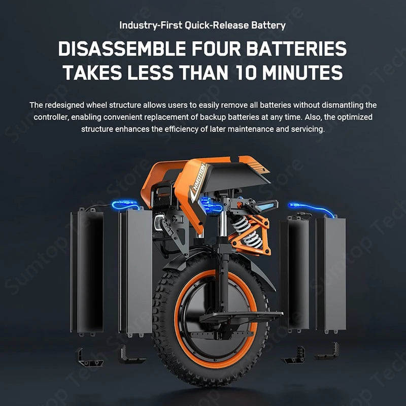 V14 Electric Unicycle 70km/h Speed High Torque