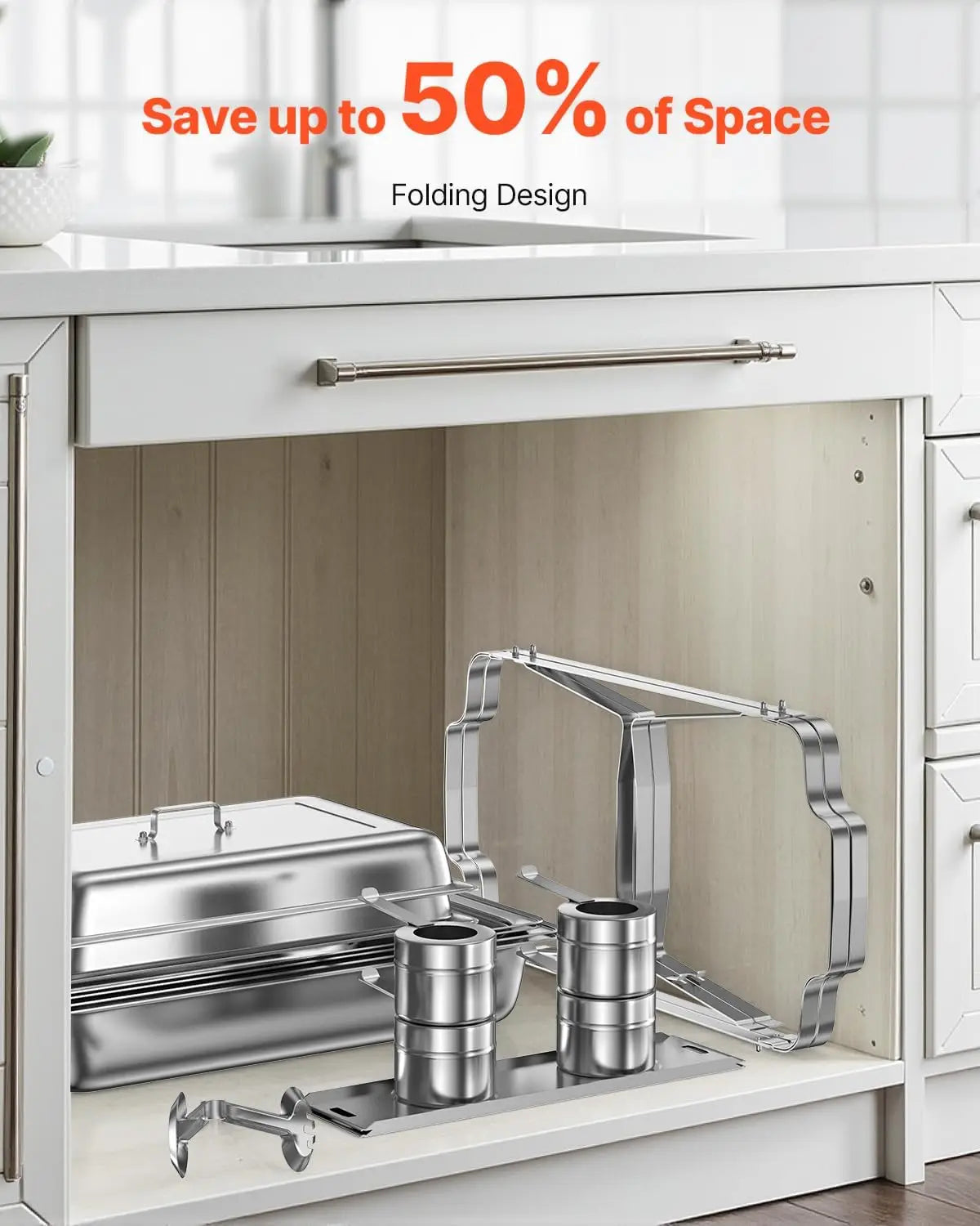 Stainless Steel Chafer with 4 Full Size Pans, with Lid