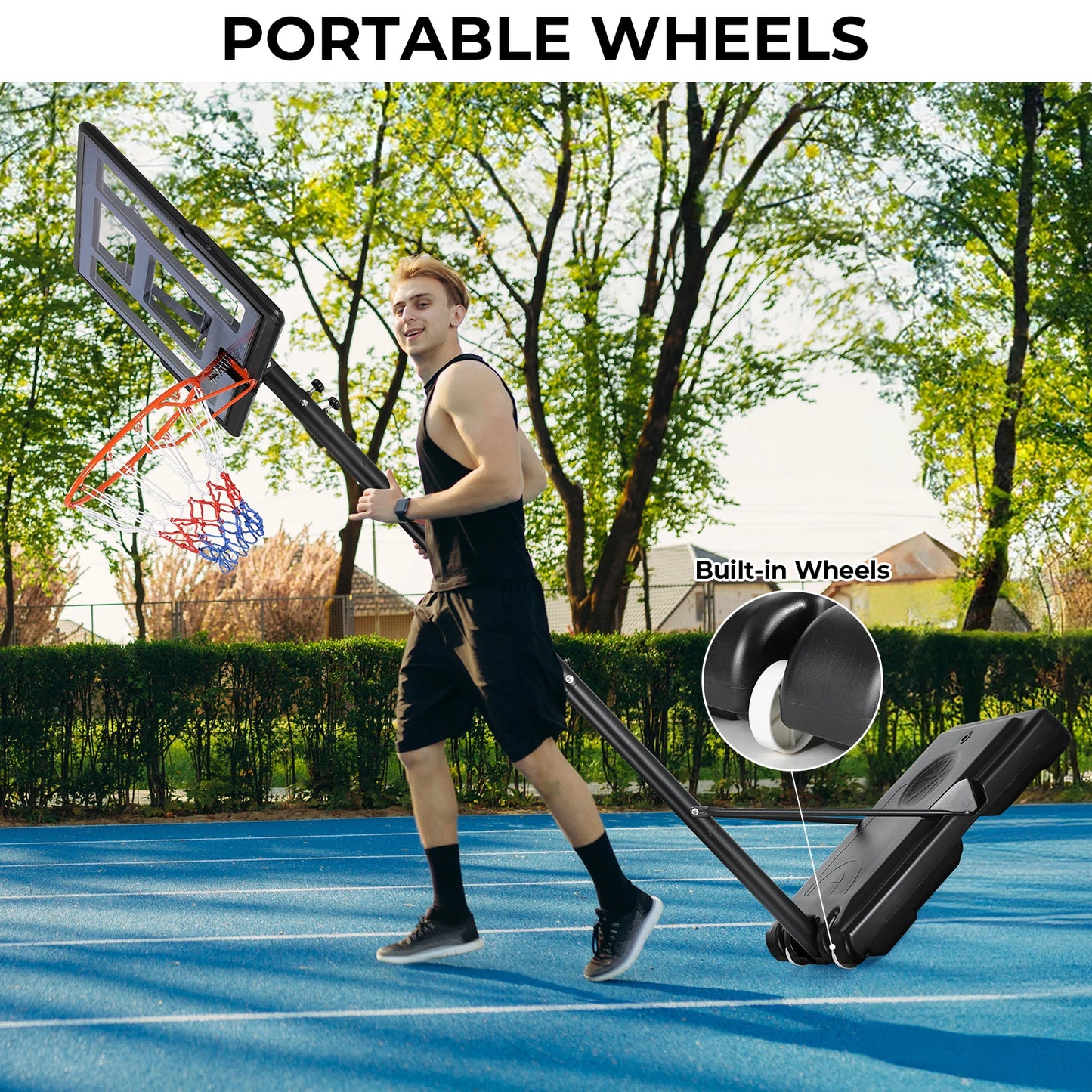 Basketball Hoop Outdoor, 4.4-10ft Adjustable Height