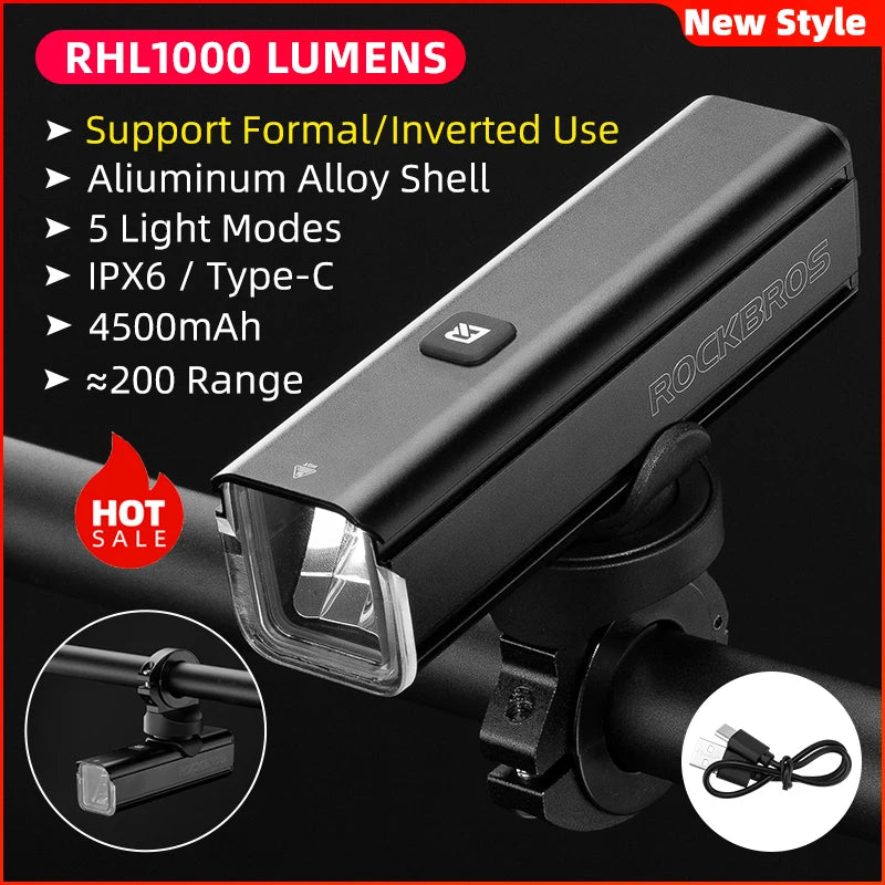 Bicycle Light 1000LM 4500mAh front light