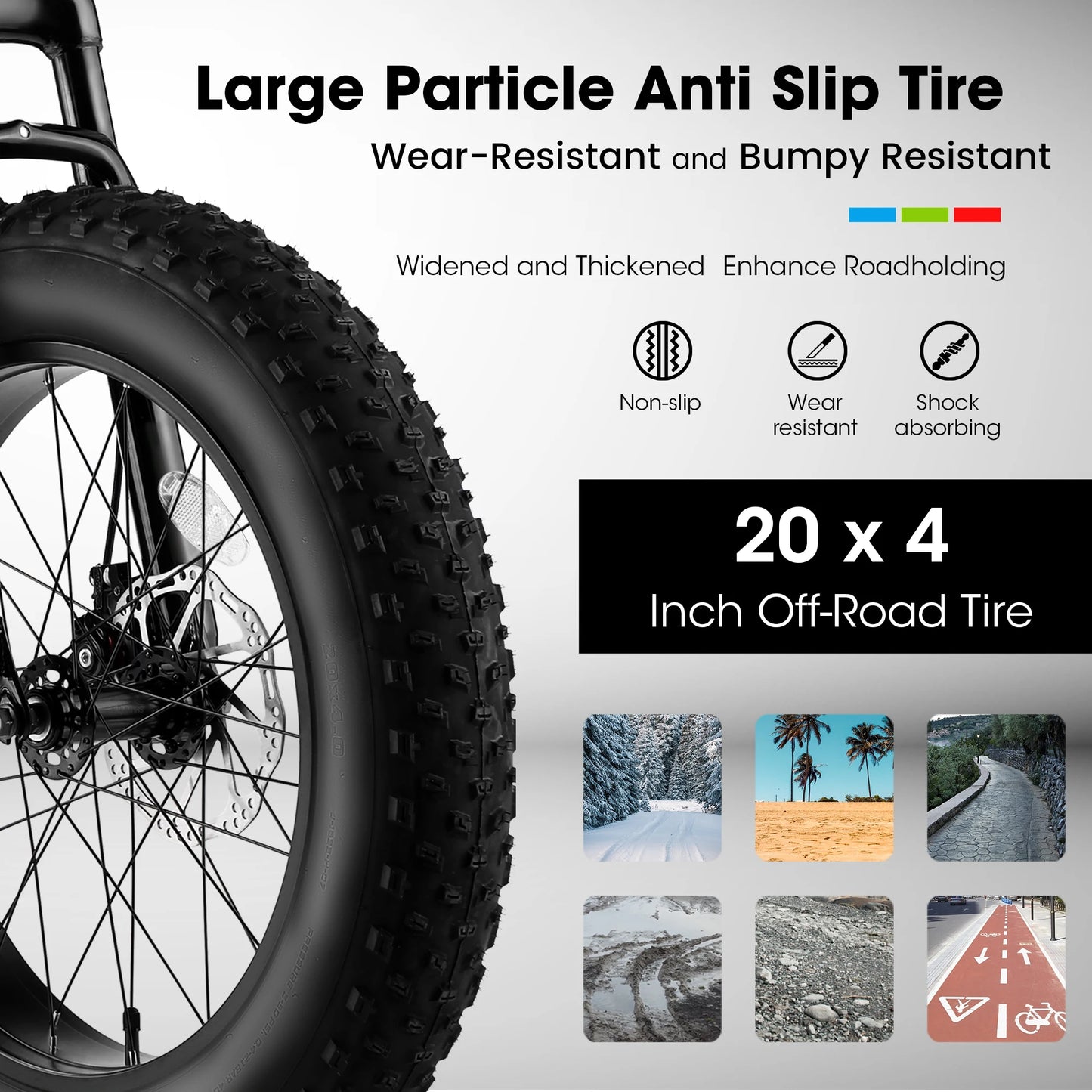 Kids' 4-Inch Wide Fat Tire Snow Mountain Bike