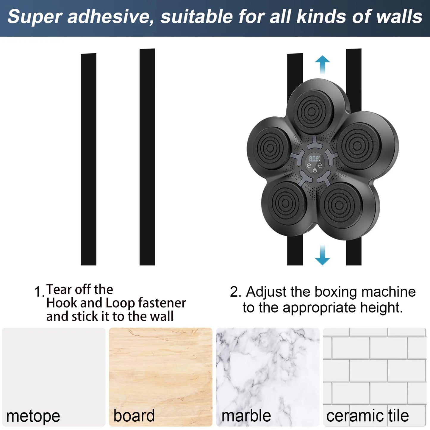 Smart Music Boxing Trainer with LED Screen,Wall-Mounted