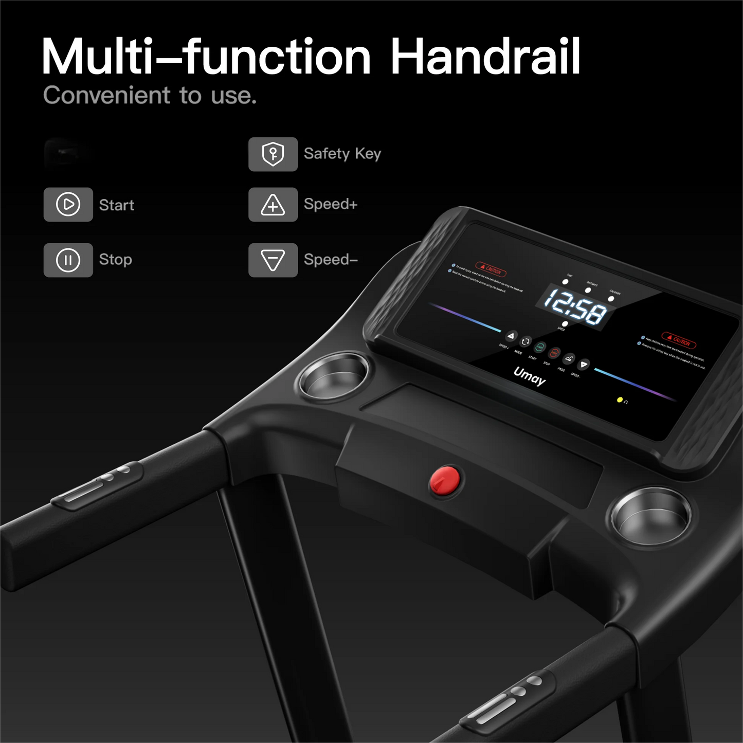 Home Folding Incline Treadmill with Pulse Sensors, 3.0 HP