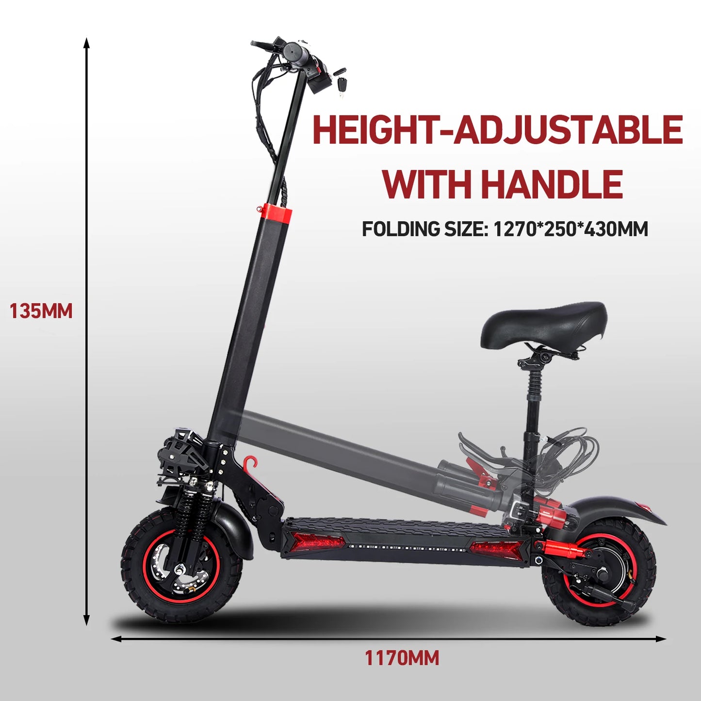 Electric Scooter with Seat, Max speed 30Mph, Range 35Miles