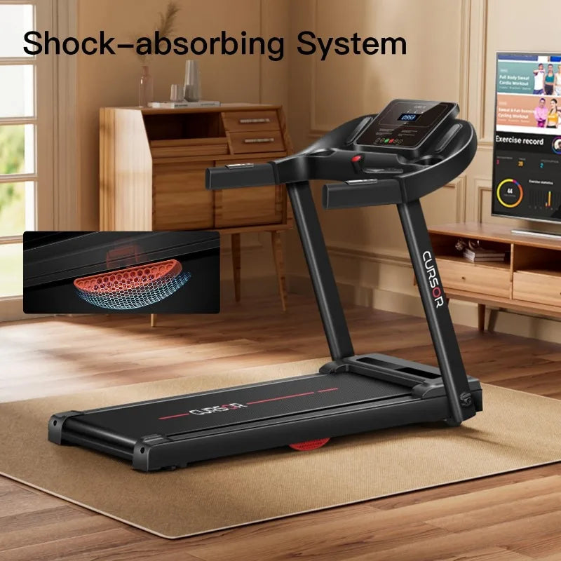 265 LBS Capacity folding treadmill with pulse sensor