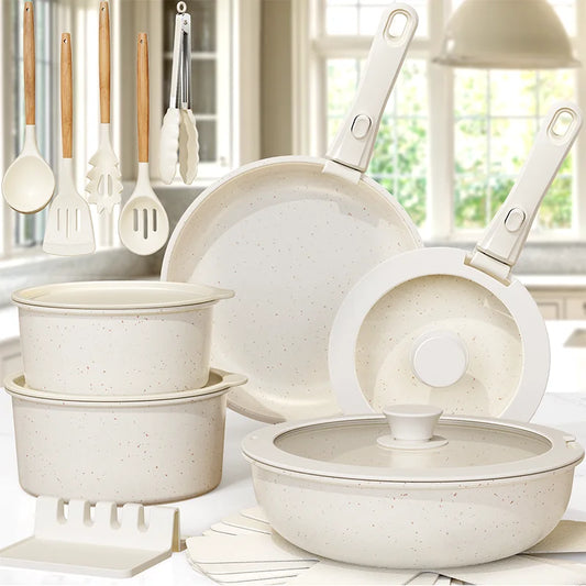 21 Piece Pots and Pans Set Non-Stick, Ceramic Cookware