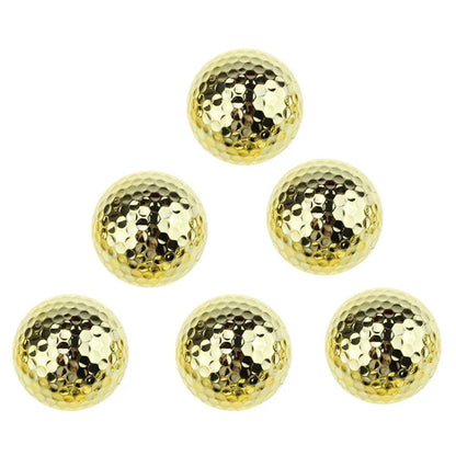 6 Pcs Golden Golf Practice Balls
