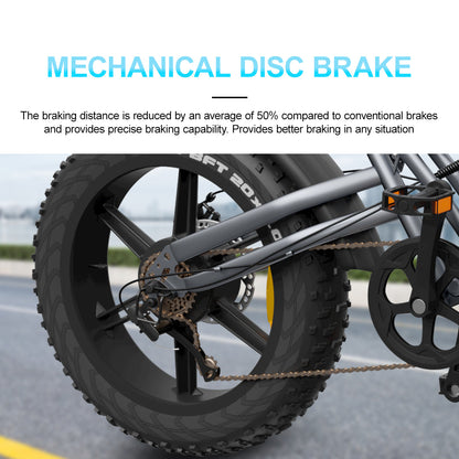 20" Fat Tires Electric Bikes 750W Motor 48V 14Ah Battery