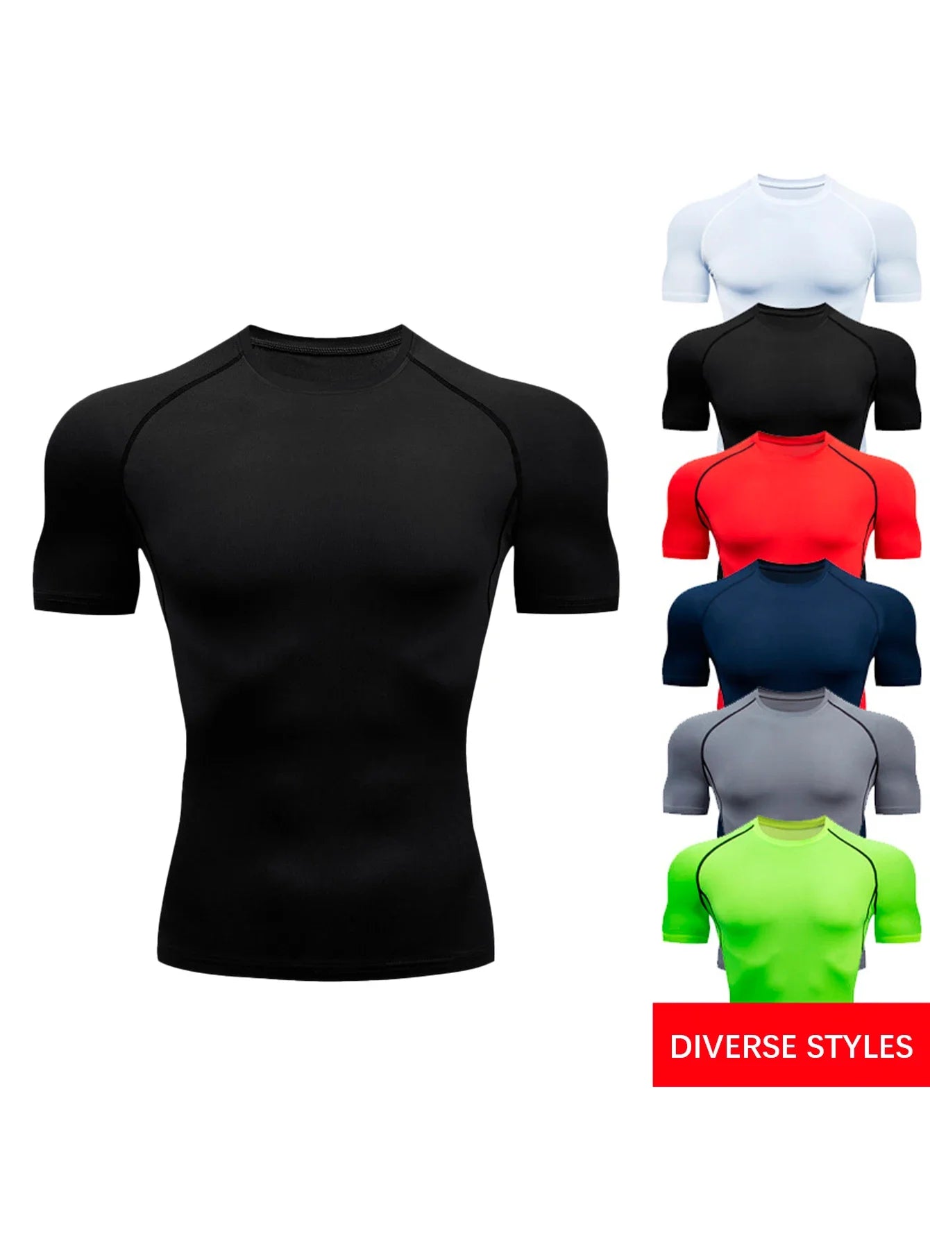 Men's Gym Training T Shirt, Breathable Compression