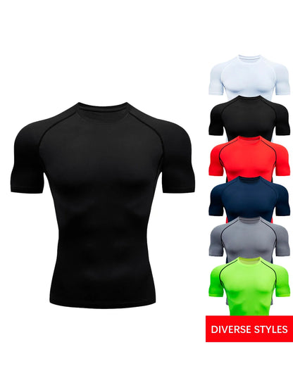 Men's Gym Training T Shirt, Breathable Compression