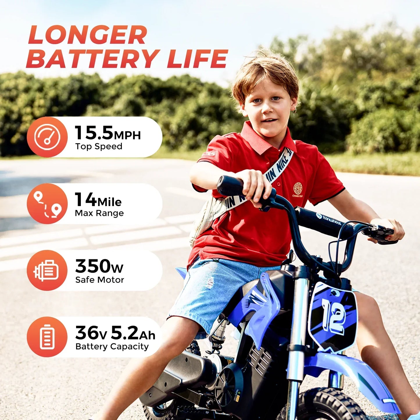Children's Electric 350W Motor 12 inch inflatable tire