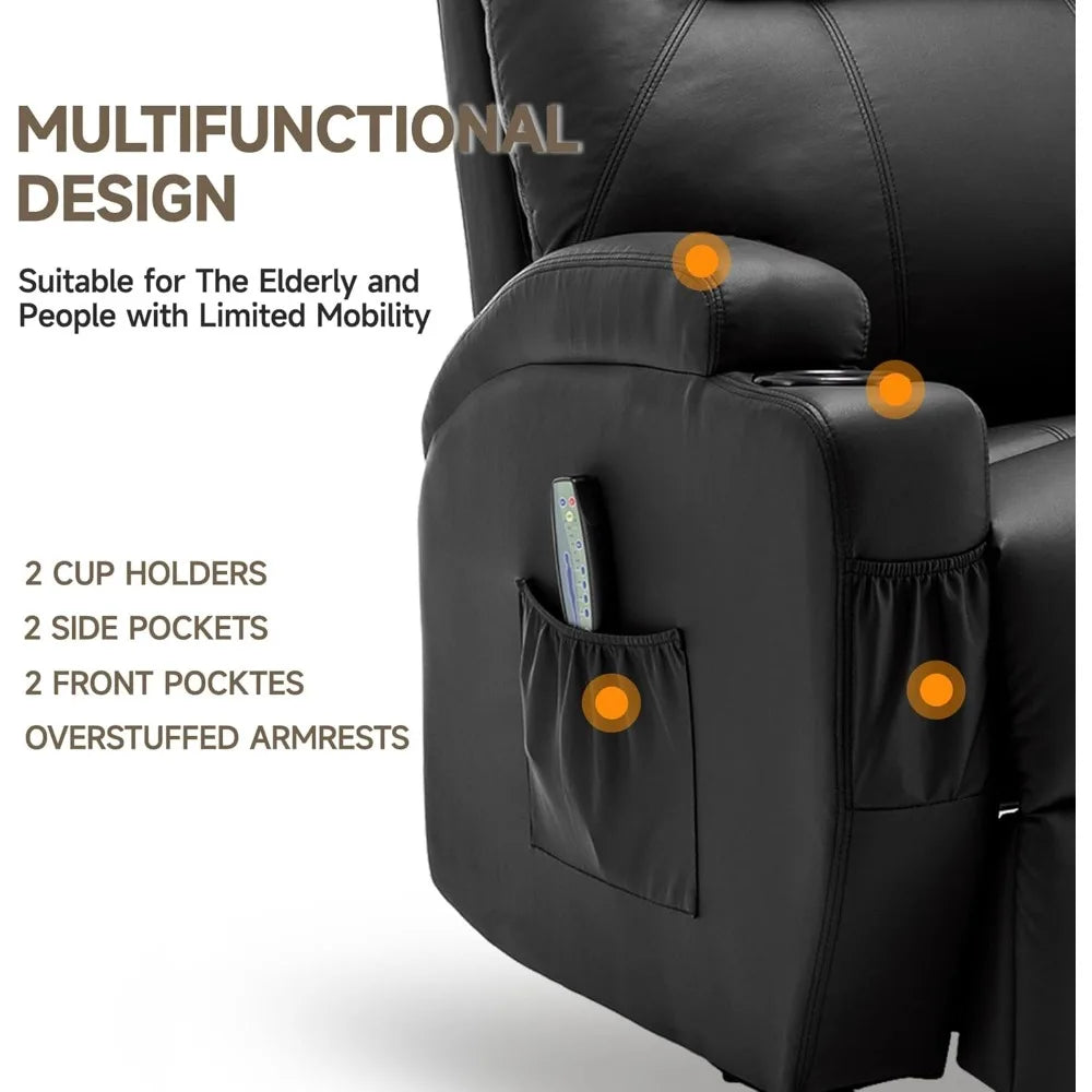 Recliner Rocking Chair with Massage and Heat, 360°