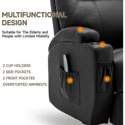 Recliner Rocking Chair with Massage and Heat, 360°