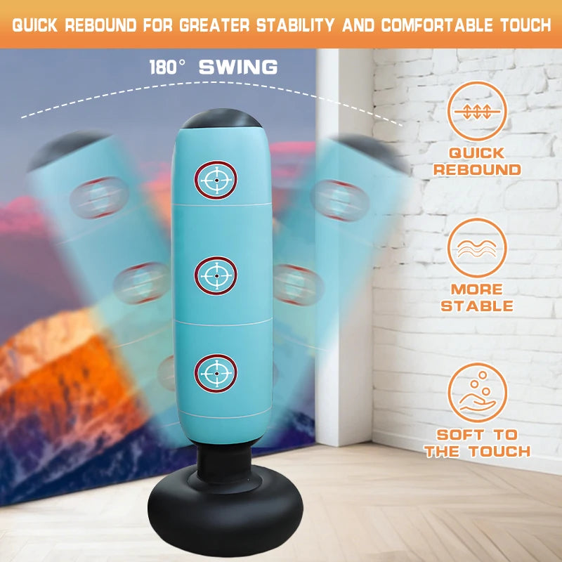 Punching Bag with Stand ,Inflatable Freestanding Heavy Boxing Bag